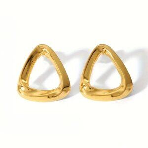 NWOT Anthropologie Gold Geometric Post Earrings